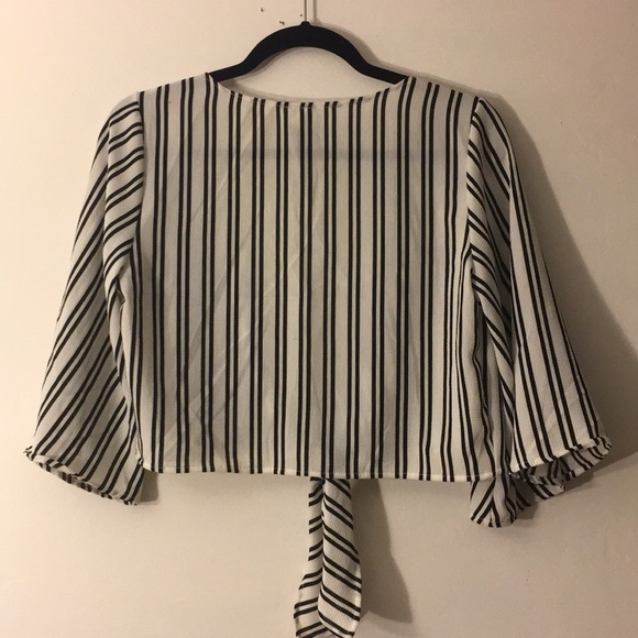 NWOT tie front striped top - Picture 3 of 3
